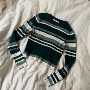 Adorable Green Striped Sweater